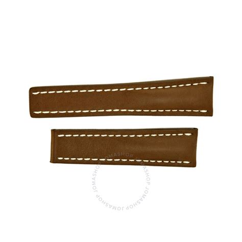 Breitling Brown Leather Strap with White Contrast 